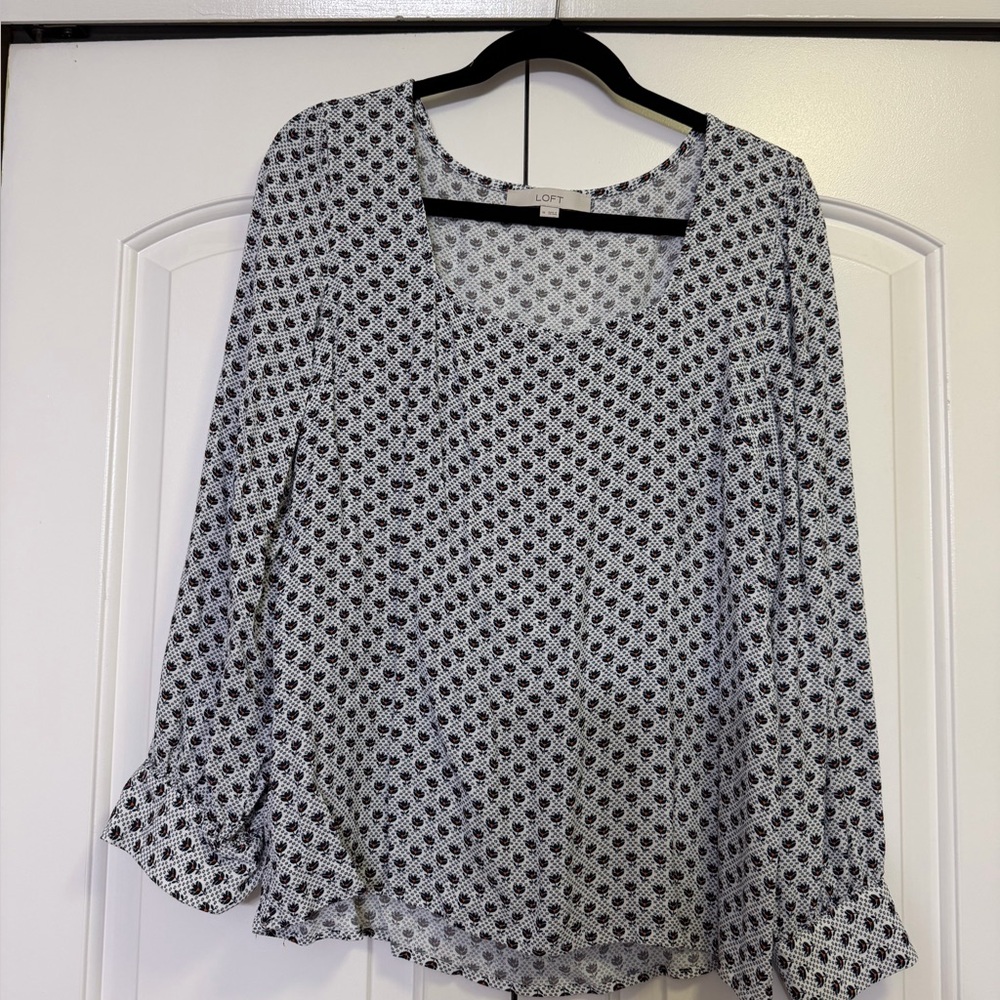 LOFT Monochrome Patterned Blouse